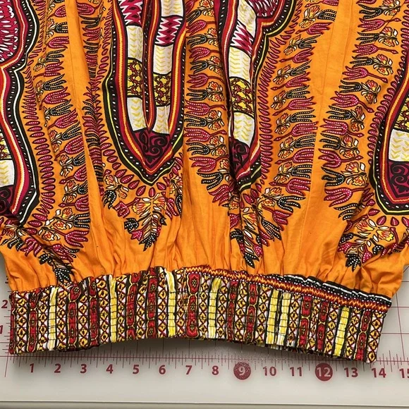 SB FASHION Dashiki African Ethnic Print Cotton Elastic Waist Self Tie Maxi M-O/S - Picture 15 of 16